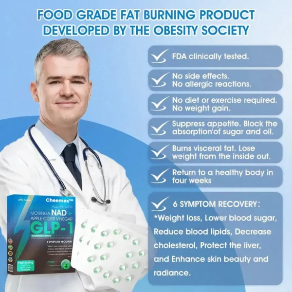 [Official Authorized Store] Cheemex™ GLP-1 Slimming & Health Ultra Concentrated Essence Liquid Pearls – NAD+ Moringa & ACV (✅speedy, long-lasting, addressing diabetes, obesity, and cardiovascular diseases) – ⚡Developed by the Obesity Society