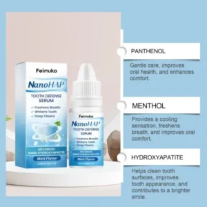 Feimuko Tooth Defense Serum with Nano Hydroxyapatite for Teeth Whitening and Deep Cleaning
