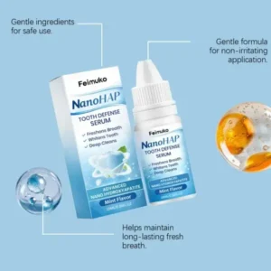 Feimuko Tooth Defense Serum with Nano Hydroxyapatite for Teeth Whitening and Deep Cleaning